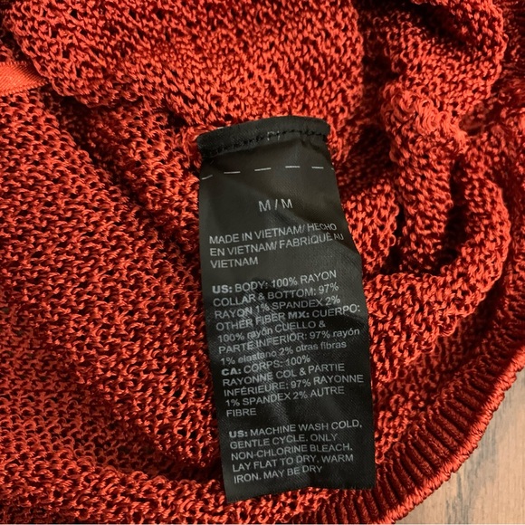 White House Black Market Crop Sweater Burnt Orange - Picture 9 of 9